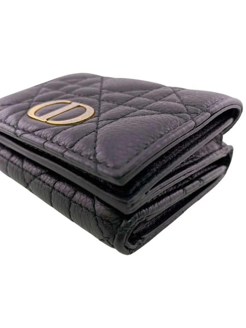 Dior Compact Wallet Lotus Lambskin Trifold Handbag